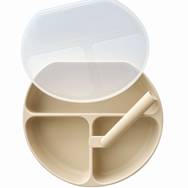 Tallerken m/lokk beige