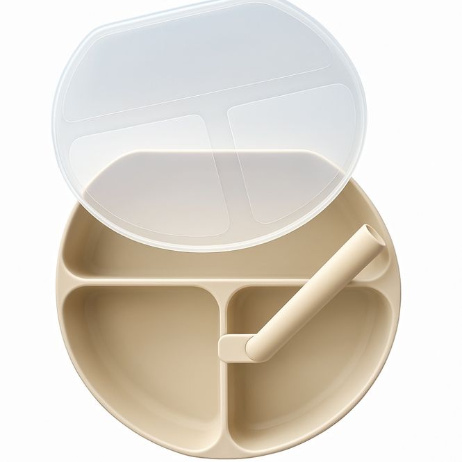 Hovedbilde Tallerken m/lokk beige