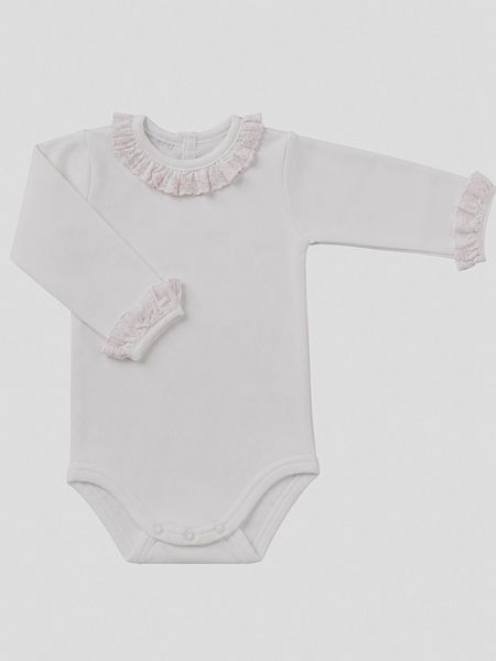 Body langermet m/rosa volang