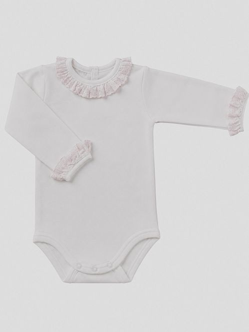 Hovedbilde Body langermet m/rosa volang